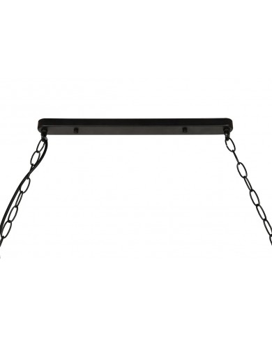 Lampe suspendue en corde et métal noir 10 ampoule en abaca 120 cm CORDELIA II
