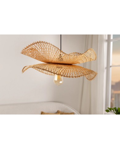 Lampe suspendue en bambou naturel fait main 80 cm ORGANIC LIVING