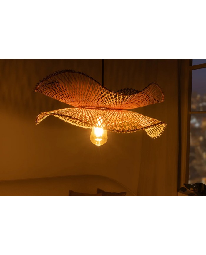Lampe suspendue en bambou naturel fait main 80 cm ORGANIC LIVING