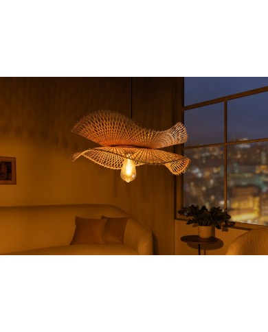 Lampe suspendue en bambou naturel fait main 80 cm ORGANIC LIVING