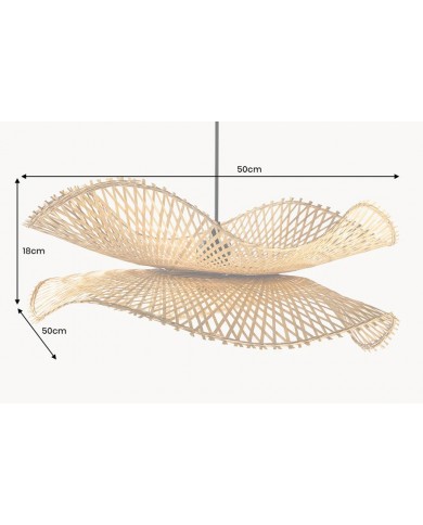 Lampe suspendue en bambou naturel fait main 80 cm ORGANIC LIVING