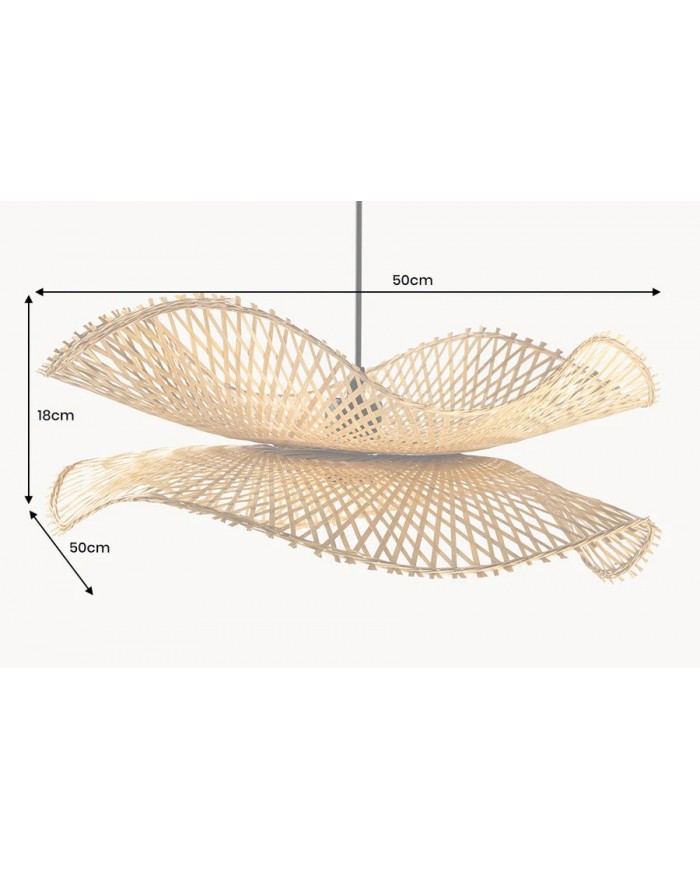 Lampe suspendue en bambou naturel fait main 80 cm ORGANIC LIVING