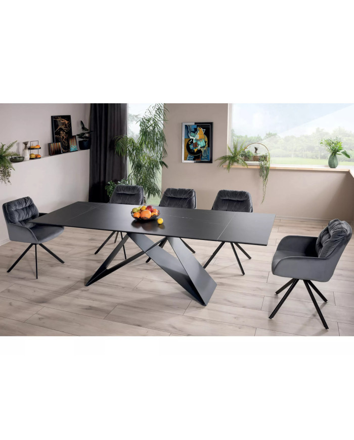 Table extensible à rallonge avec plateau en céramique Weston