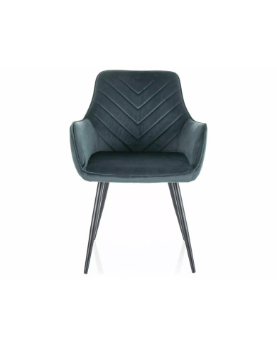 Chaise rembourrée en velours avec pieds en métal Figue