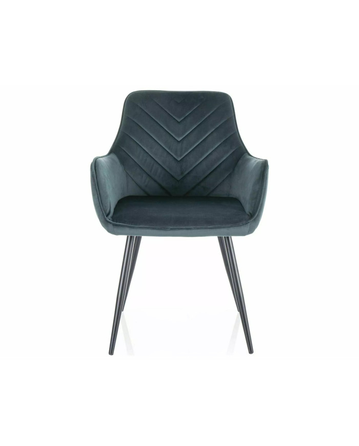 Chaise rembourrée en velours avec pieds en métal Figue