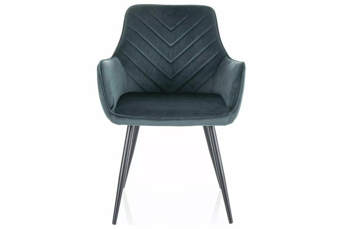 Chaise rembourrée en velours avec pieds en métal Figue