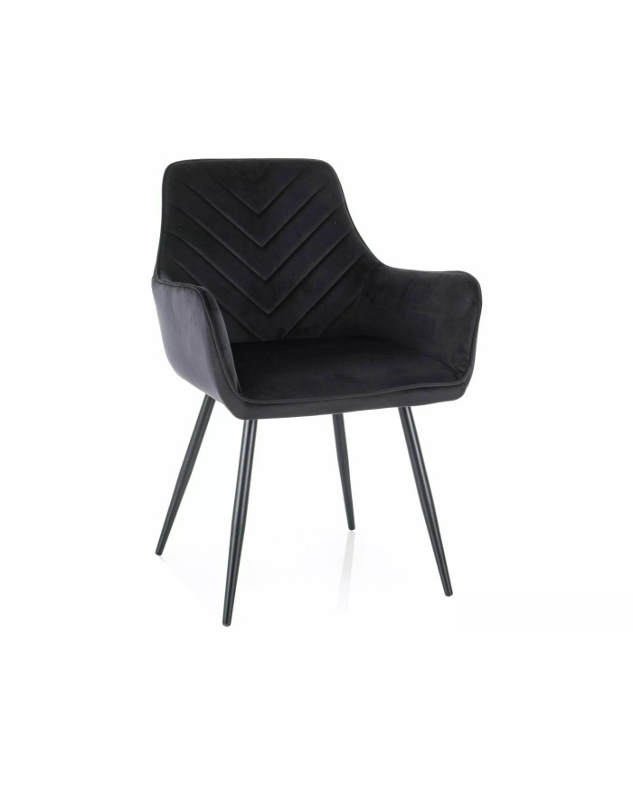Chaise rembourrée en velours avec pieds en métal Figue