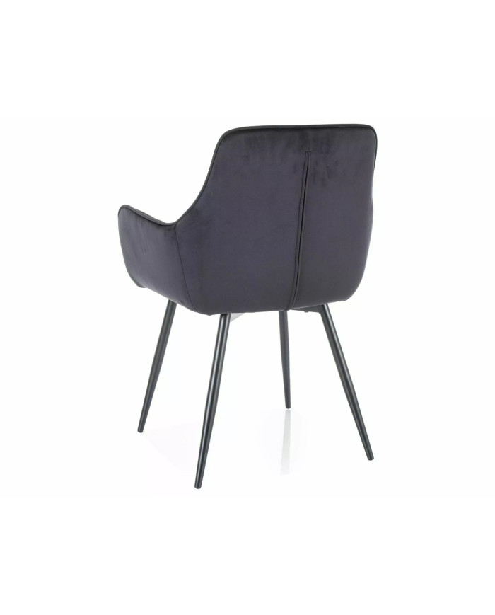 Chaise rembourrée en velours avec pieds en métal Figue