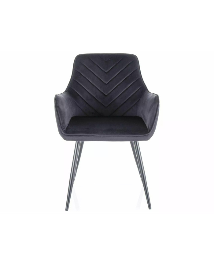 Chaise rembourrée en velours avec pieds en métal Figue