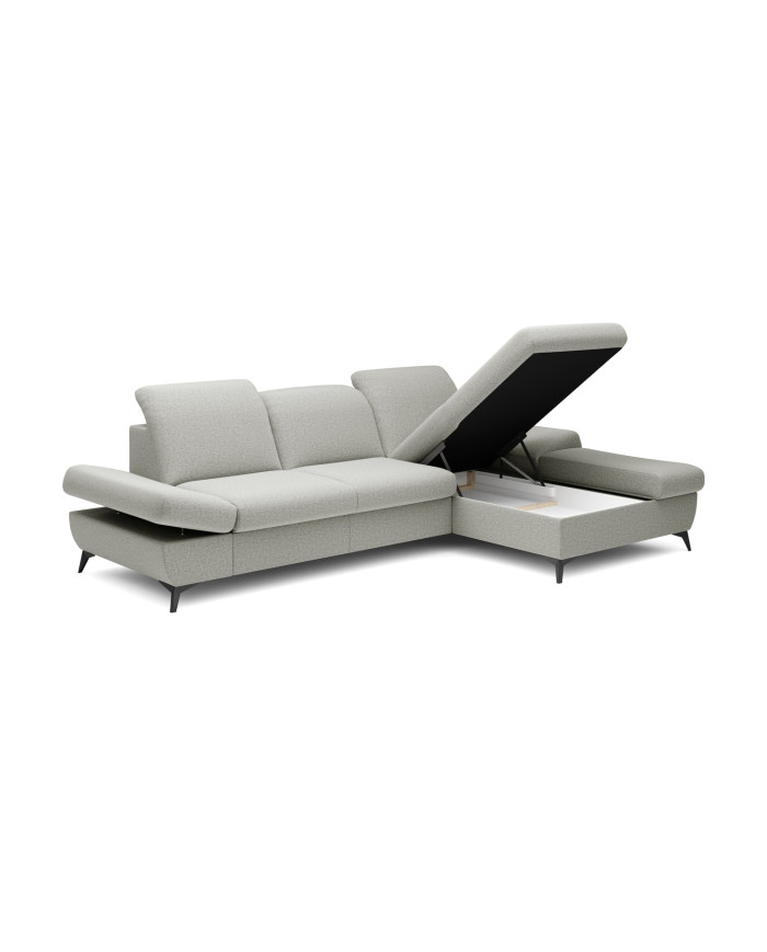 Canapé d'angle convertible coffre avec têtières réglables 283x172x96 cm Lexar