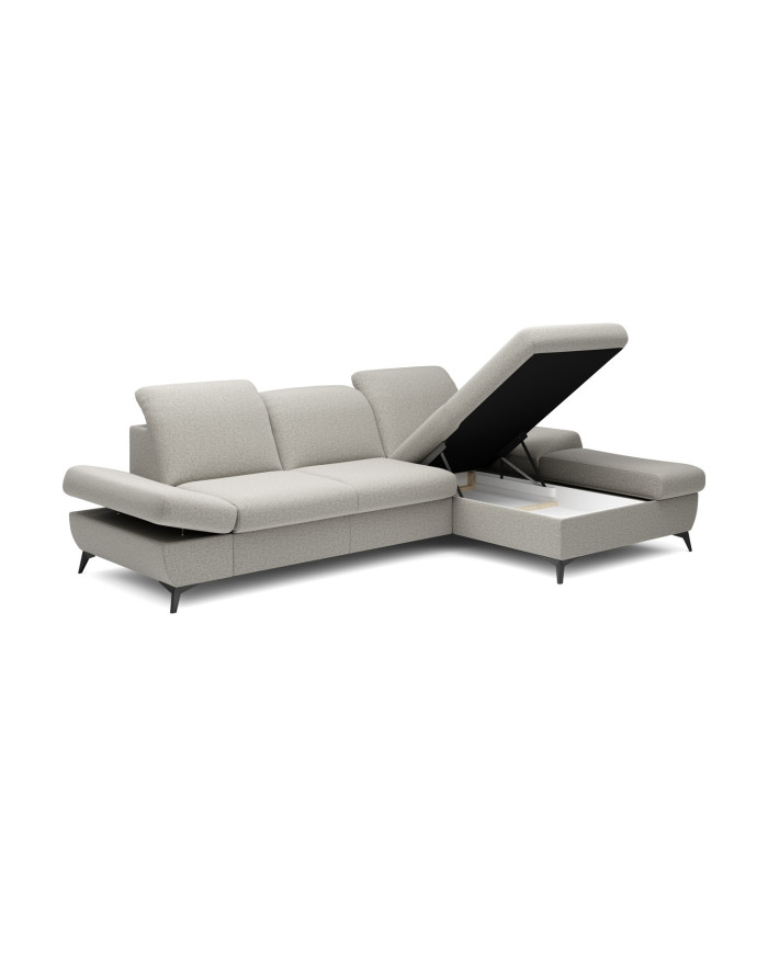 Canapé d'angle convertible coffre avec têtières réglables 283x172x96 cm Lexar
