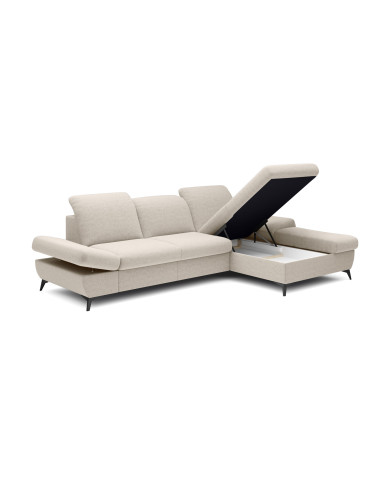 Canapé d'angle convertible coffre avec têtières réglables 283x172x96 cm Lexar