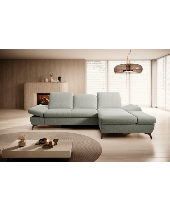 Canapé d'angle convertible coffre avec têtières réglables 283x172x96 cm Lexar