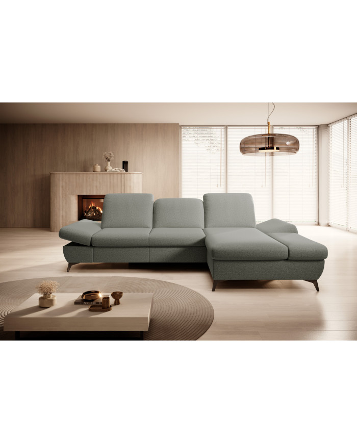Canapé d'angle convertible coffre avec têtières réglables 283x172x96 cm Lexar