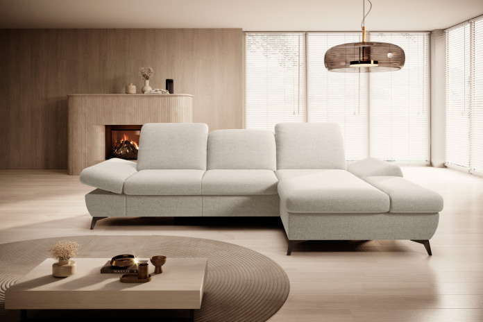 Canapé d'angle convertible coffre avec têtières réglables 283x172x96 cm Lexar