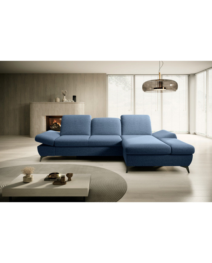Canapé d'angle convertible coffre avec têtières réglables 283x172x96 cm Lexar