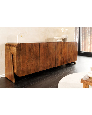 Buffet commode 4 portes 175 cm en bois de manguier marron Sierra