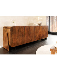 Buffet commode 4 portes 175 cm en bois de manguier marron Sierra