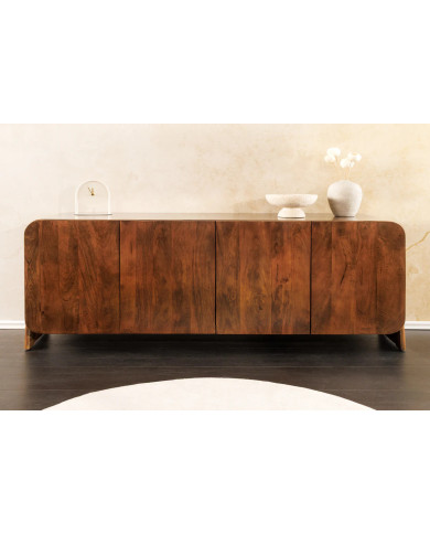 Buffet commode 4 portes 175 cm en bois de manguier marron Sierra