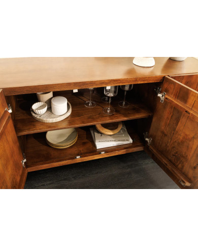 Buffet commode 4 portes 175 cm en bois de manguier marron Sierra