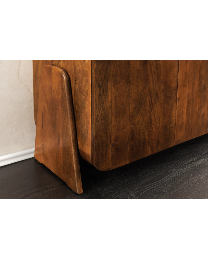 Buffet commode 4 portes 175 cm en bois de manguier marron Sierra