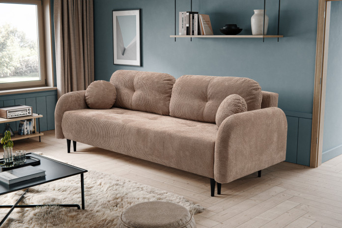 Canapé convertible avec coffre 230 cm Nuage - Design cocooning vintage & pratique