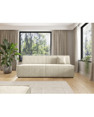 Canapé droit convertible couchage de 140x200 cm coffre 202 cm Soria