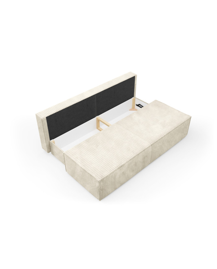 Canapé droit convertible couchage de 140x200 cm coffre 202 cm Soria