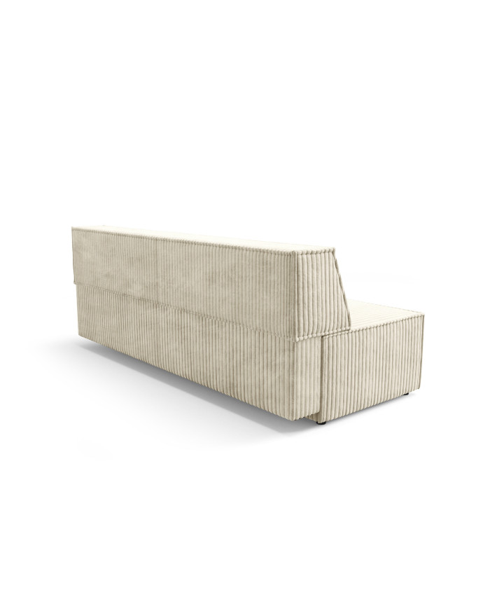 Canapé droit convertible couchage de 140x200 cm coffre 202 cm Soria