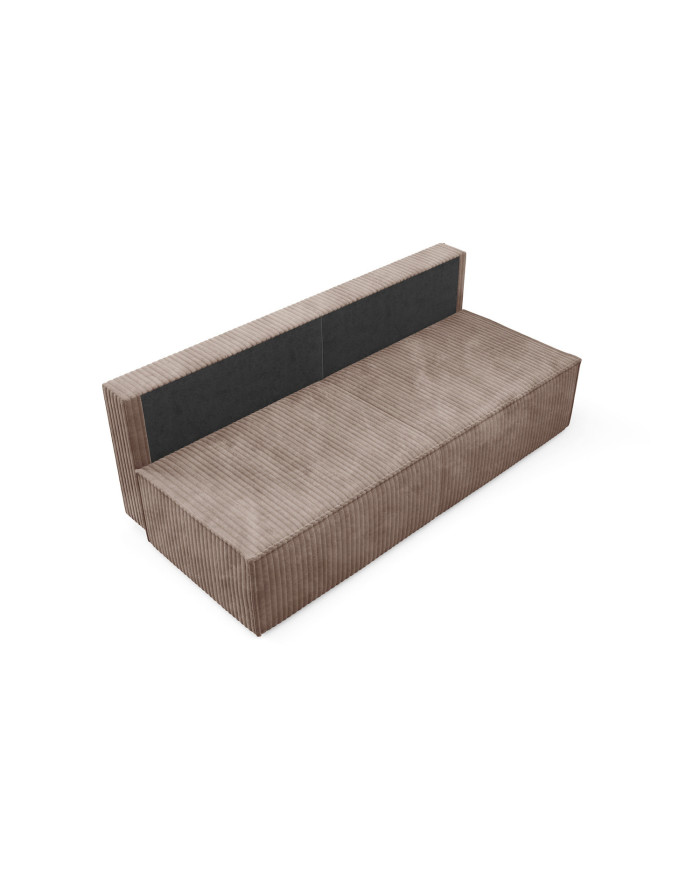 Canapé droit convertible couchage de 140x200 cm coffre 202 cm Soria