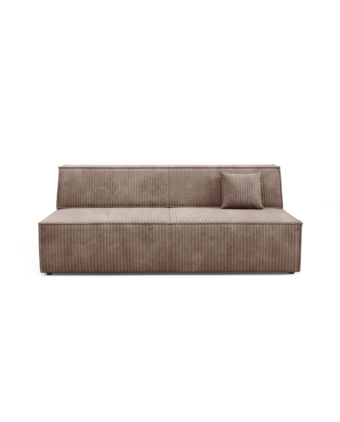Canapé droit convertible couchage de 140x200 cm coffre 202 cm Soria