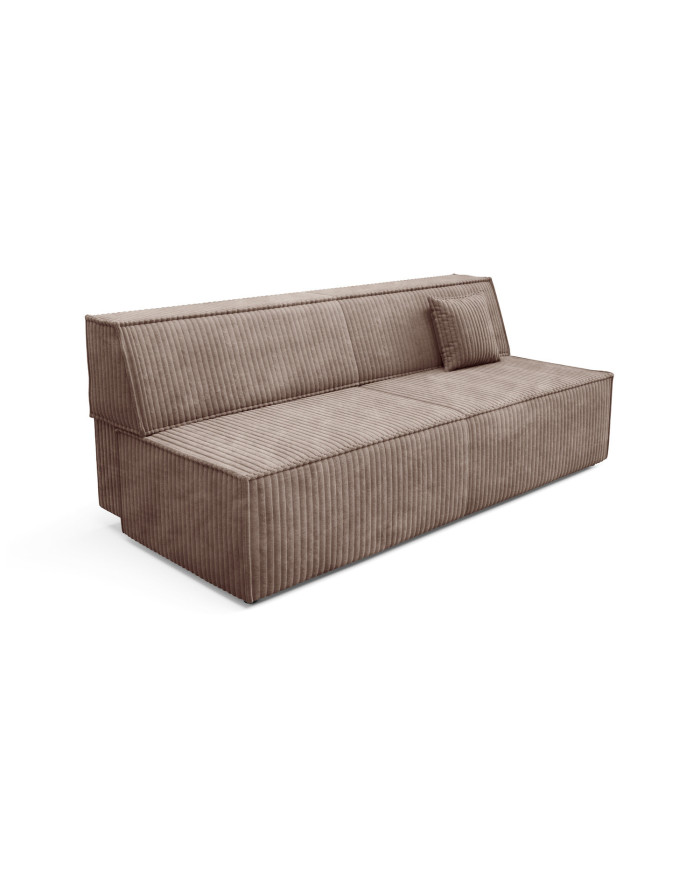 Canapé droit convertible couchage de 140x200 cm coffre 202 cm Soria