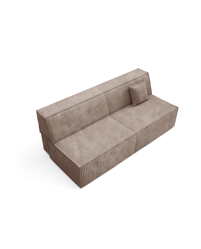Canapé droit convertible couchage de 140x200 cm coffre 202 cm Soria