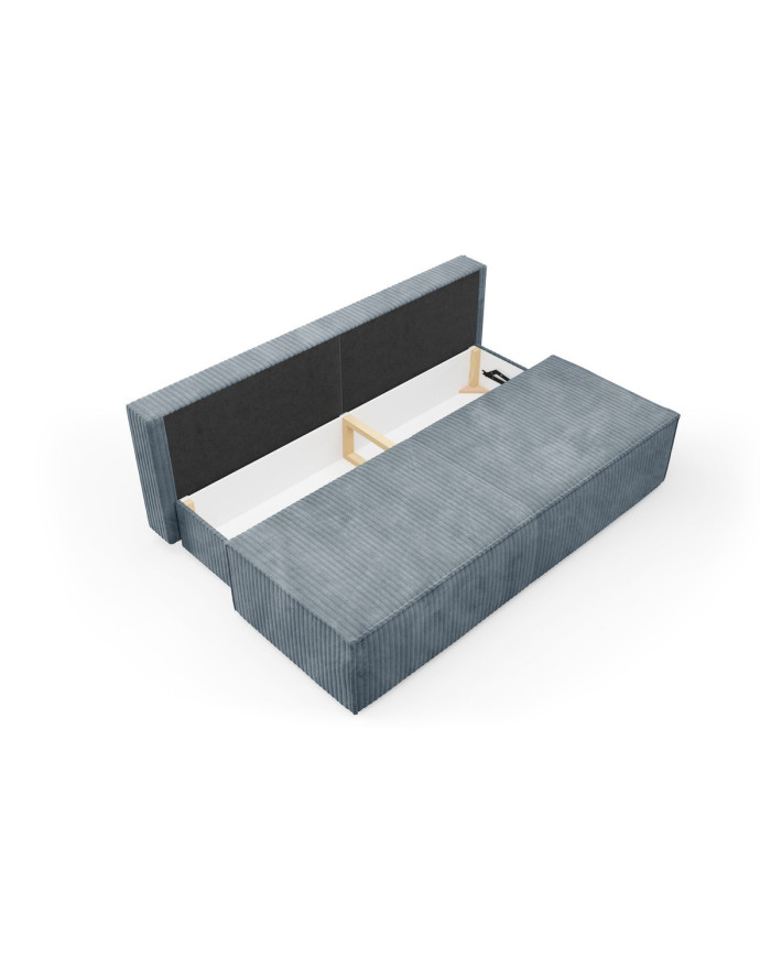 Canapé droit convertible couchage de 140x200 cm coffre 202 cm Soria