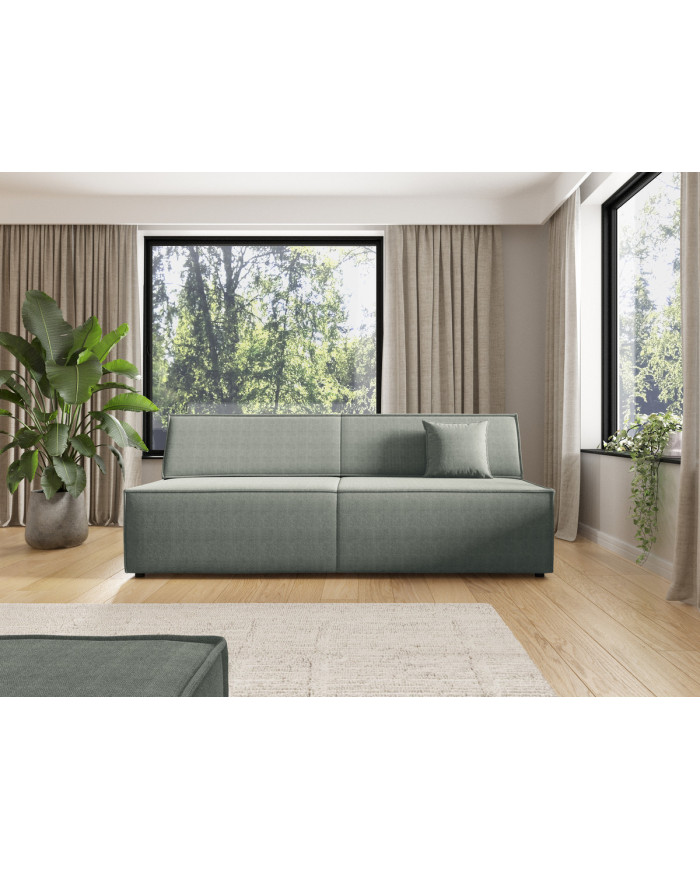 Canapé droit convertible couchage de 140x200 cm coffre 202 cm Soria