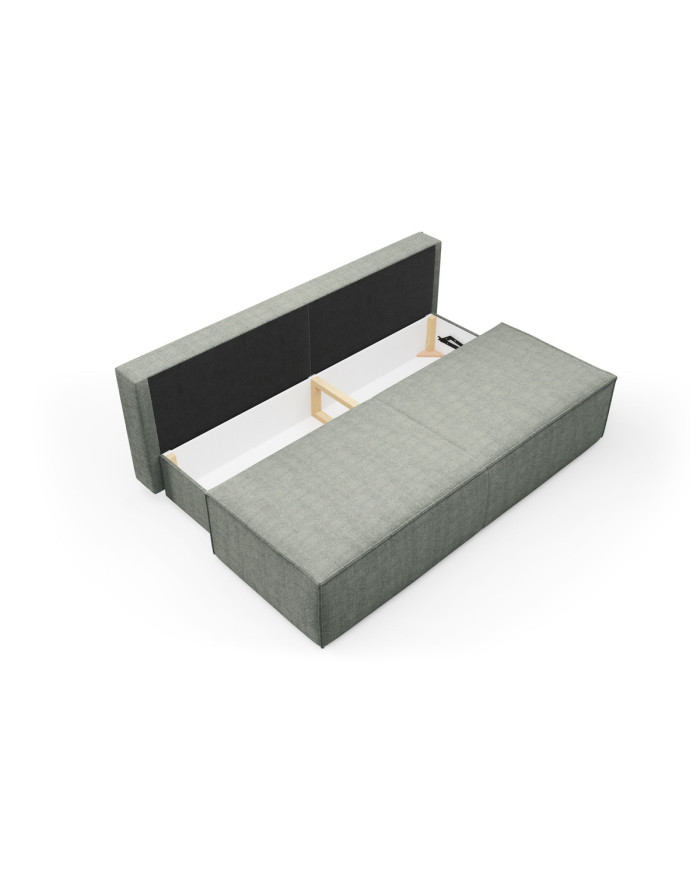 Canapé droit convertible couchage de 140x200 cm coffre 202 cm Soria
