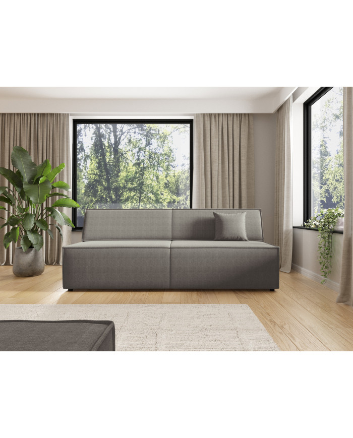 Canapé droit convertible couchage de 140x200 cm coffre 202 cm Soria