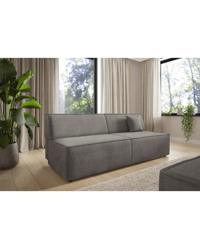 Canapé droit convertible couchage de 140x200 cm coffre 202 cm Soria