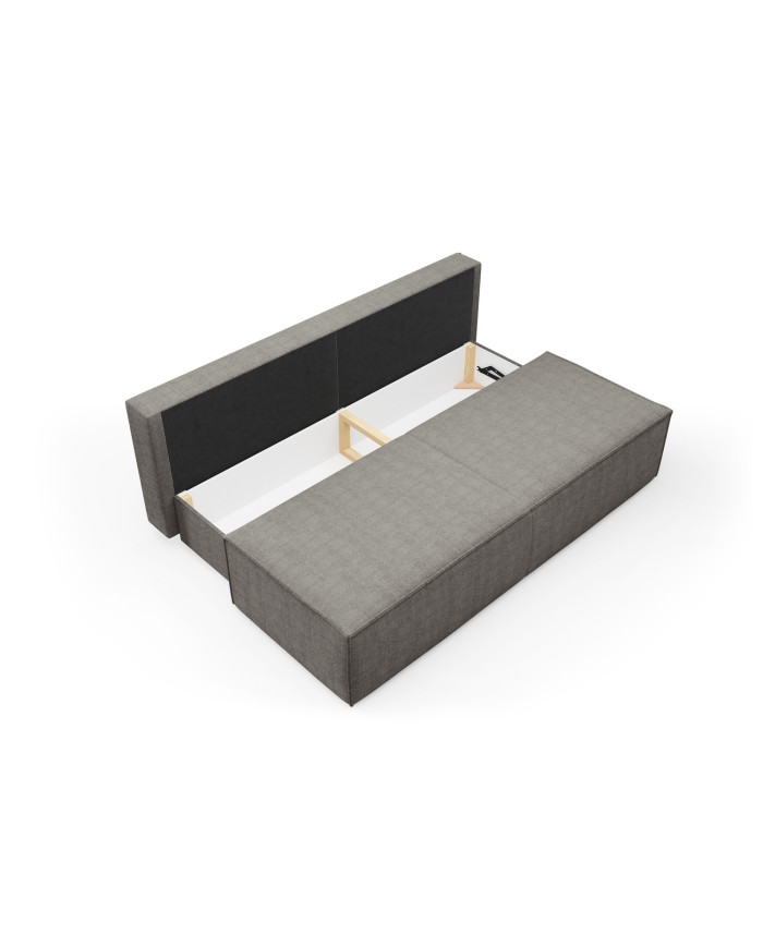 Canapé droit convertible couchage de 140x200 cm coffre 202 cm Soria