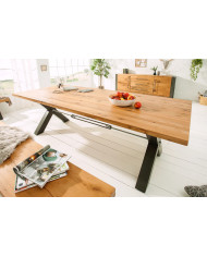 Table en bois de chêne sauvage huilé avec pieds en métal 200x100x76 cm Nordic X