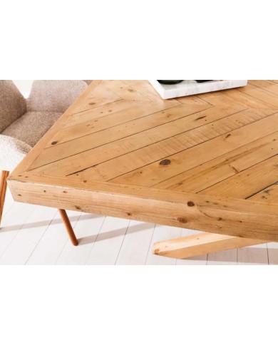 Table à manger en bois massif de pin 80 mm 200x90x78 cm FOREST II