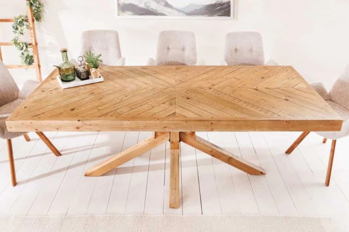 Table à manger en bois massif de pin 80 mm 200x90x78 cm FOREST II
