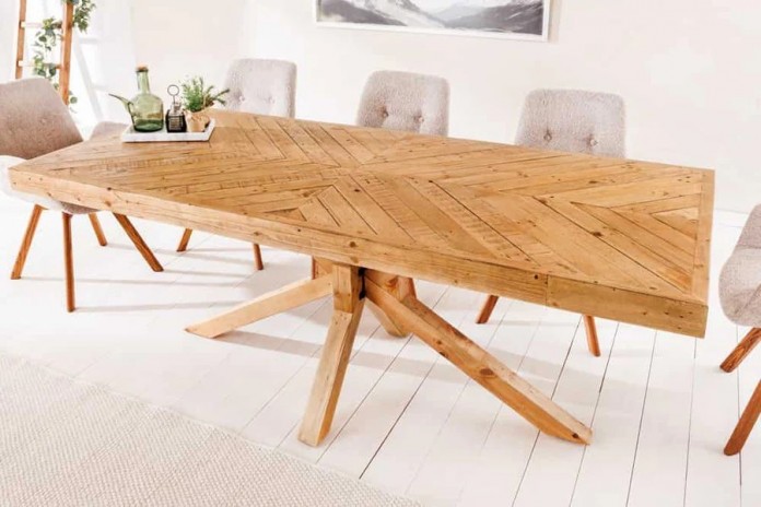 Table à manger en bois massif de pin 80 mm 200x90x78 cm FOREST II