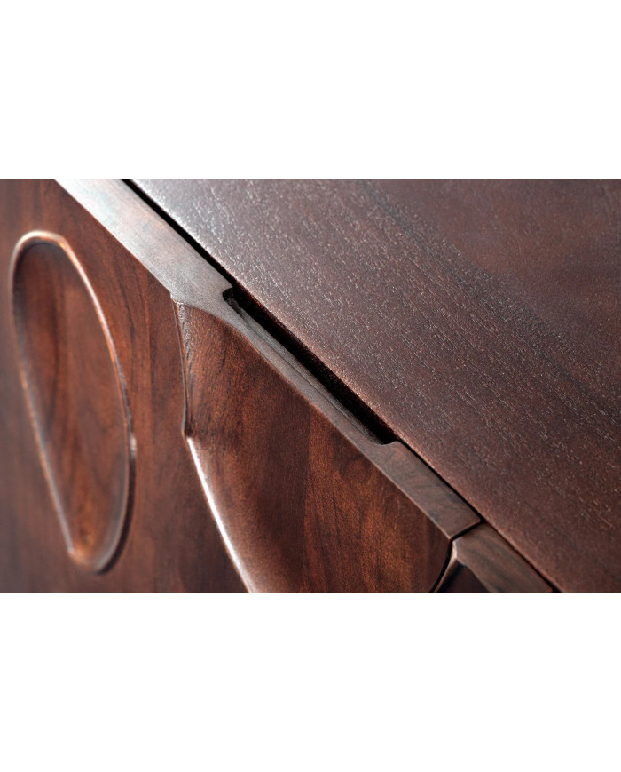 Commode buffet en bois massif d'acacia 4 portes 175 cm ARBORIS