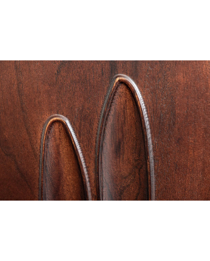 Commode buffet en bois massif d'acacia 4 portes 175 cm ARBORIS