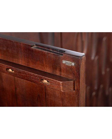 Commode buffet en bois massif d'acacia 4 portes 175 cm ARBORIS
