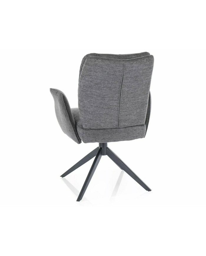 Chaise rembourrée ressorts pivotante en tissu avec pieds en métal Wing