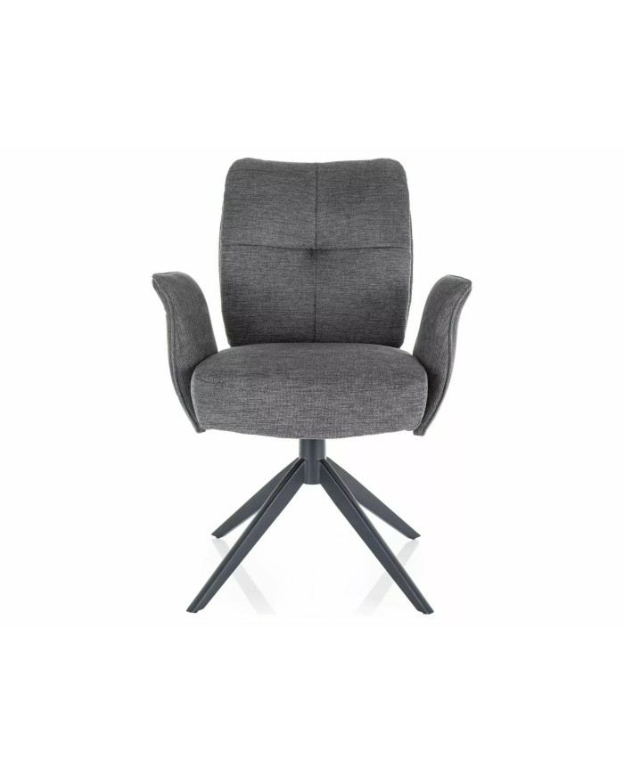 Chaise rembourrée ressorts pivotante en tissu avec pieds en métal Wing