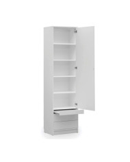 Colonne haute étagères une porte avec tiroirs et tablette 60 cm - Londres DeLuxe