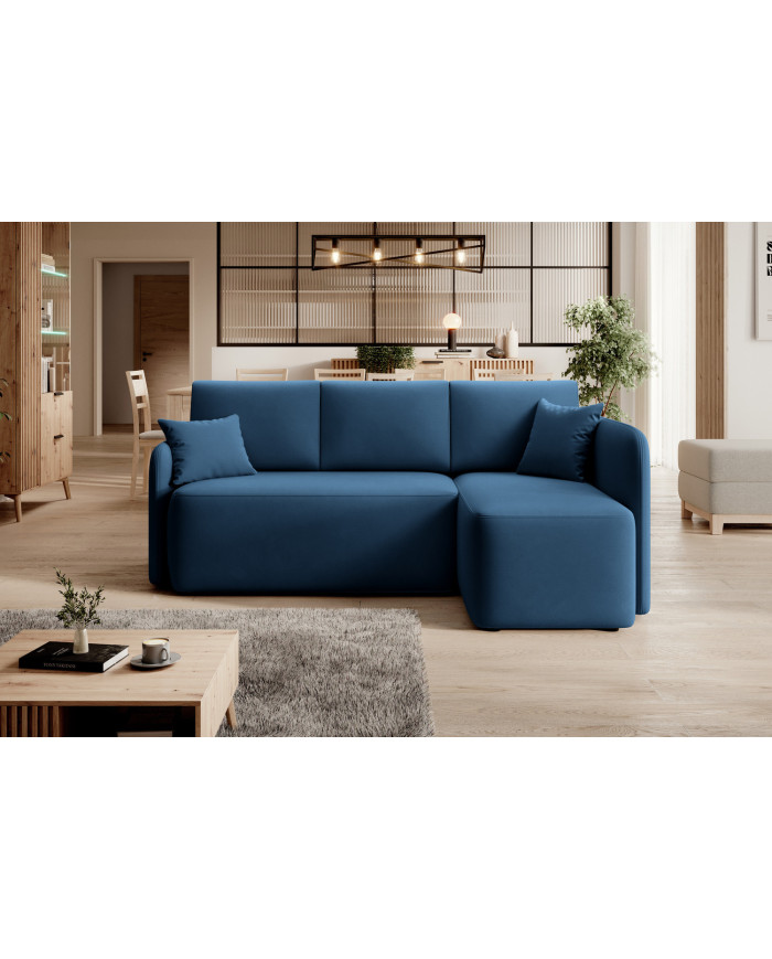 Canapé d'angle convertible couchage et coffre 206 cm VOLTIS
